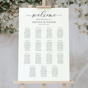 Elegant Script 15 Tables Welcome Seating Chart