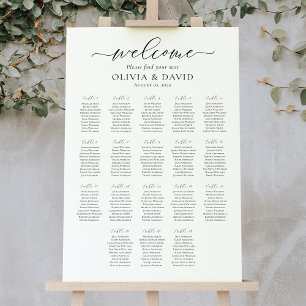 Elegant Script 18 Tables Welcome Seating Chart