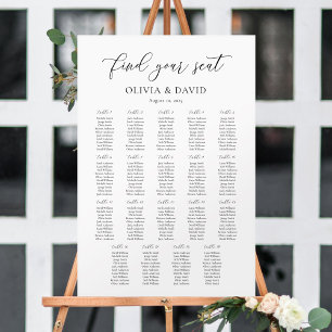 Elegant Script 19 tables Seating Chart
