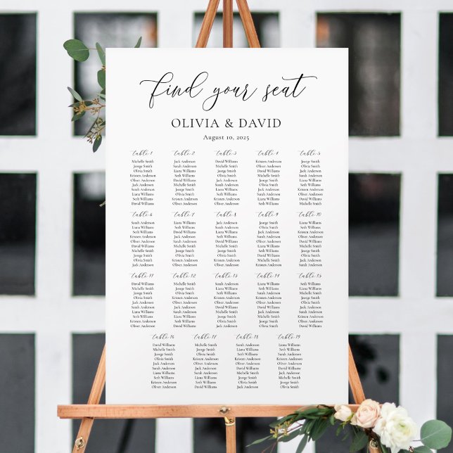 Elegant Script 19 tables Seating Chart (Creator Uploaded)