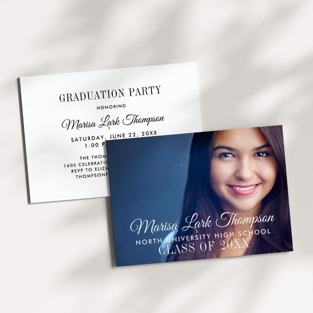 Elegant Script 2025 Custom Photo Graduation Party Invitation (Creator Uploaded)