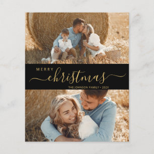 Elegant Script 2 Photo Collage Christmas Flyer