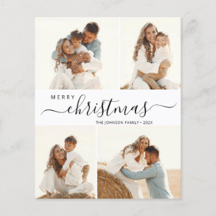 Elegant Script 4 Photo Collage Christmas Flyer