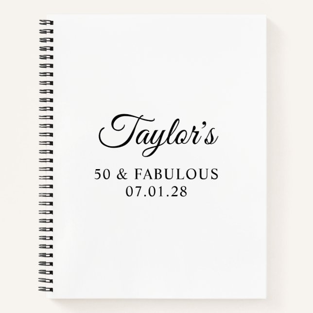 Elegant Script 50 & Fabulous Guest Notebook (Front)