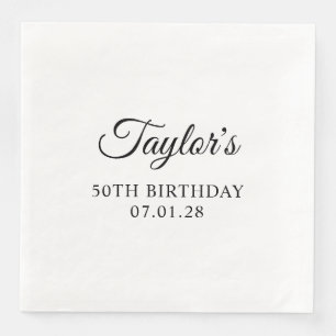 Elegant Script 50th Birthday Napkin