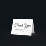 Elegant Script 50th Birthday Thank You Card<br><div class="desc">Create your own modern minimalist 50th birthday thank you folded note cards.
A classic elegant calligraphy paired with an all caps serif font.
Customize the white background or black font styles to create your own design for her special celebration.</div>