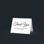 Elegant Script 50th Birthday Thank You Card<br><div class="desc">Create your own modern minimalist 50th birthday thank you folded note cards.
A classic elegant calligraphy paired with an all caps serif font.
Customize the white background or black font styles to create your own design for her special celebration.</div>
