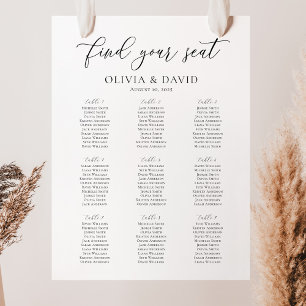 Elegant Script 9 Tables Welcome Seating Chart