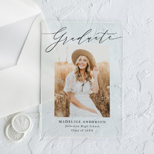Elegant Script Acrylic Graduation Announcement