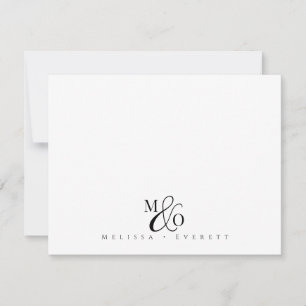 Elegant Script Ampersand Monogram Couple Names Card
