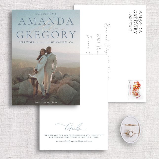 Elegant Script And Serif Modern Foil Save the Date (Creator Uploaded)