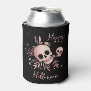 Elegant Script and Skulls Personalized Can Cooler