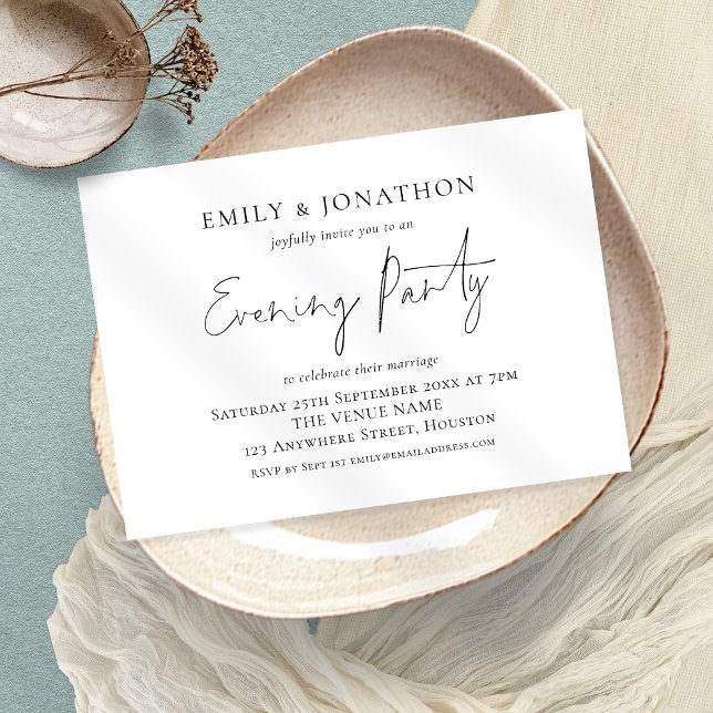 Elegant Script Any Color Wedding Evening Party  Invitation (Creator Uploaded)
