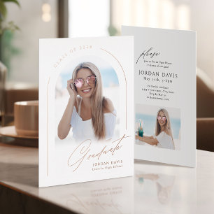Elegant Script Arch Photo Graduation Announcement