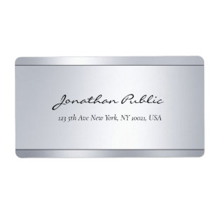 Élégant Script Argent Modèle Adresse d'expédition