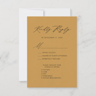 Élégant Script Beige Minimaliste Chic Mariage RSVP