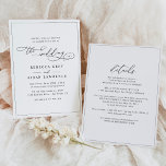 Elegant Script Black and White All In One Wedding Invitation<br><div class="desc">This elegant Photo Wedding Invitation features a sweeping script calligraphy text paired with a classy serif & modern sans font in black; on the back is a customizable monogram. Matching items available.</div>