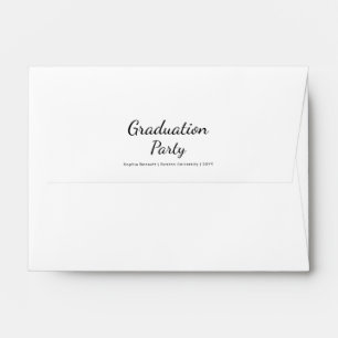 Elegant Script Black and White Graduation Envelope
