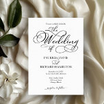 Elegant Script Black And White Wedding Invitation<br><div class="desc">Transform your wedding day into a celebration of sophistication and elegance with our stunning black and white modern wedding suite! You can personalize it with just a few clicks to express your unique love story. This inspiring collection includes everything you need to create a beautifully cohesive atmosphere, featuring matching menu...</div>
