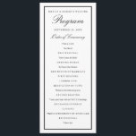 Elegant Script Black Thick Border Wedding Program<br><div class="desc">Fully editable,  elegant,  simple wedding ceremony program template for any style of wedding.  Classic black and white wedding program with editable border thickness and colour on front and back.</div>