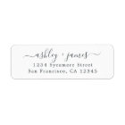 Elegant Script Black White Return Address Label