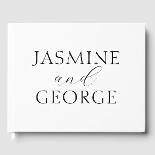 Elegant Script Black & White Wedding Guest Book