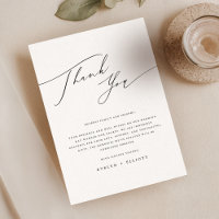Elegant Script Black White Wedding Reception Table
