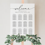 Elegant Script Black & White Wedding Seating Chart<br><div class="desc">Designed to coordinate with our Boho Greenery wedding collection,  this customizable seating chart template features elegant calligraphy graphic text and a classy serif font in black. To make advanced changes,  please select "Click to customize further" option under Personalize this template.</div>
