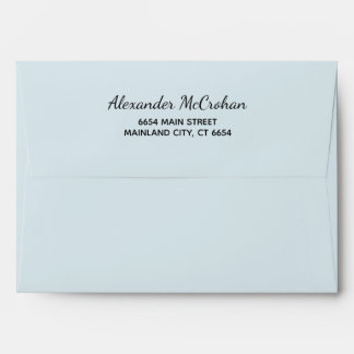 Elegant Script Blue Return Address Mailing Envelope