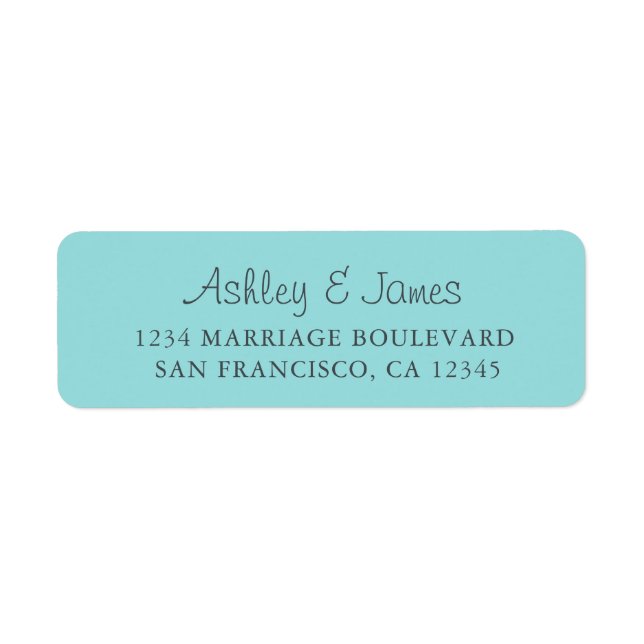 Elegant Script Blue Wedding Return Address (Front)
