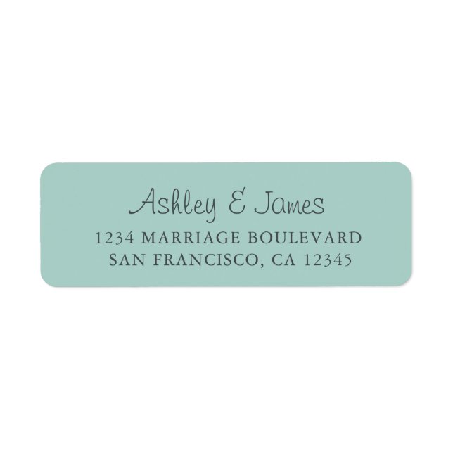 Elegant Script Blue Wedding Return Address (Front)