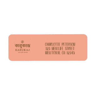 Elegant script blush pink return address labels