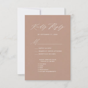 Élégant Script Blush rose minimaliste Mariage RSVP