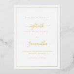 Elegant Script Border 80th Birthday Save the Date<br><div class="desc">Elegant Script Border 80th Birthday Save the Date. A minimalist modern text design for your eightieth birthday Save the Date with the luxury of real foil,  with a single line border. Change the words as required.</div>