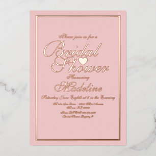 Elegant Script Border Heart Bridal Shower  