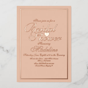 Elegant Script Border Heart Bridal Shower
