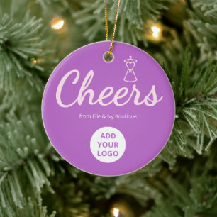 Elegant Script Boutique Logo Ornament