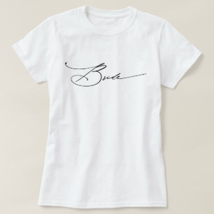 Elegant Script Bride White Bachelorette Party  T-Shirt