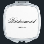 Elegant Script Bridesmaid Compact Mirror<br><div class="desc">Name,  monogram,  or phrase is optional and can be deleted if you desire.</div>