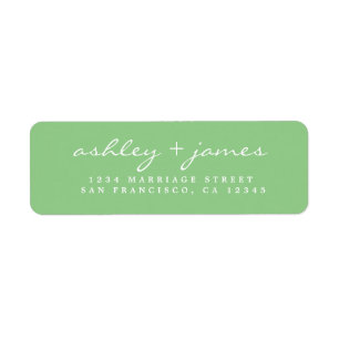Élégant Script Bright Green Mariage Adresse de ret