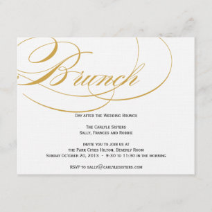 Elégant Script Brunch Invitation - Or