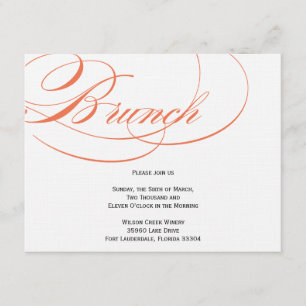 Elegant Script Brunch Invitation - Orange