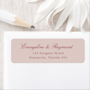 Elegant Script Burgundy And Cream Wedding Address