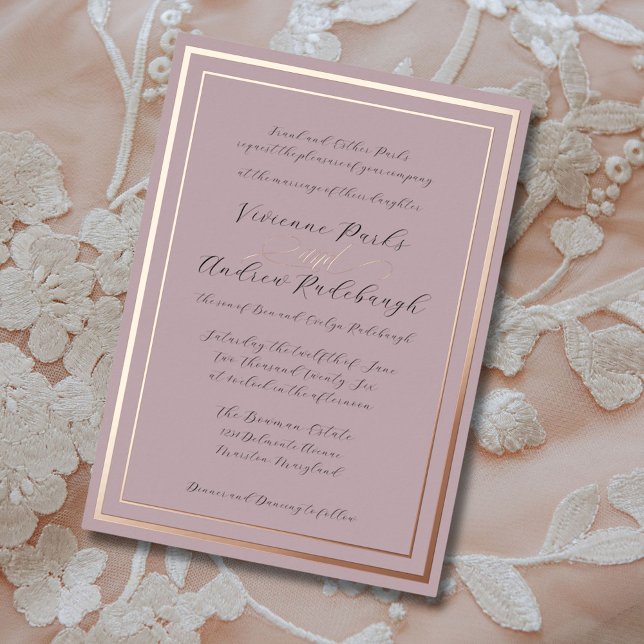 Elegant Script Burnished Lavender 2 (Burnished lavender lilac subtle and elegant invitation.)