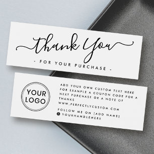 Elegant script business logo thank you insert card