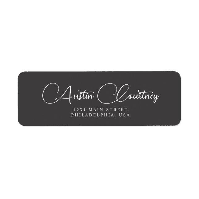 Elegant Script Calligraphy Ash Black and White (Front)