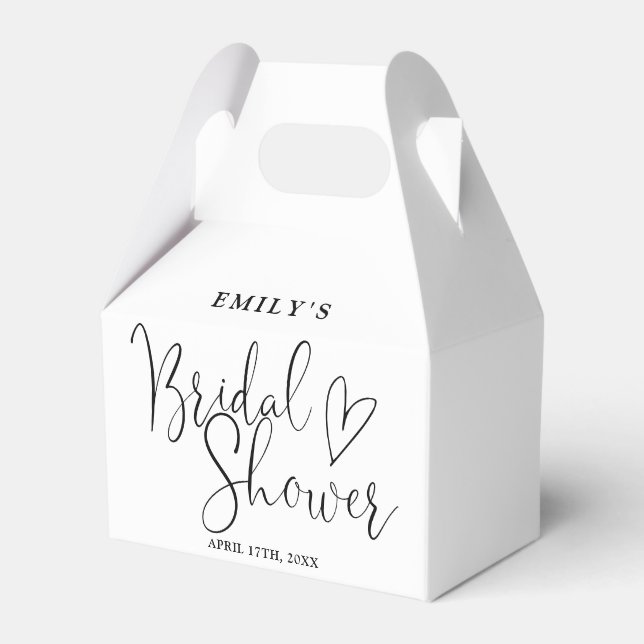 Elegant Script Calligraphy Bridal Shower Favor Box (Front Side)