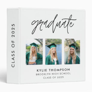 Elegant Script Calligraphy Graduation 3 Photo Binder