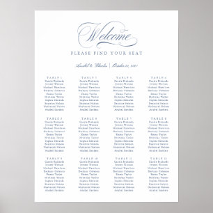 Elegant Script Calligraphy Minimal Seating Chart