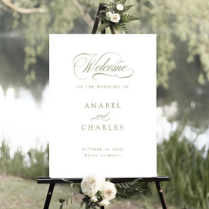 Elegant Script Calligraphy Minimal Welcome Sign